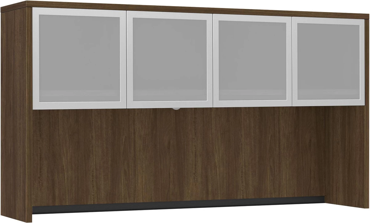 Classic Hutch 60" With 4 Glass Doors - Modern Walnut 3 Classic Hutch 60" With 4 Glass Doors - Modern Walnut