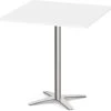 Classic Square Bistro Table 42" With Cross Brushed Metal Base - White -Office Furniture Store 575745fbde634acf48603c2d6405