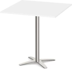 Classic Square Bistro Table 42" With Cross Brushed Metal Base - White