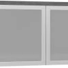 Classic Wall-Mounted Hutch With Glass Doors - Newport Grey -Office Furniture Store 5c717fcde83ff31647377796c40c