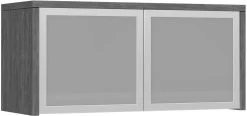 Classic Wall-Mounted Hutch With Glass Doors - Newport Grey