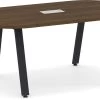 Signature Racetrack Conference Table 6 Ft - Modern Walnut With Black Metal Legs -Office Furniture Store 5d03914425f49b5e60ce1386ea23