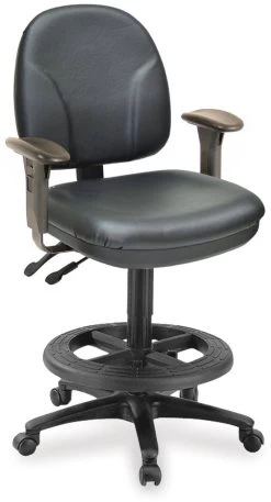 Comformatic Drafting Chair In Antimicrobial Vinyl With Arms