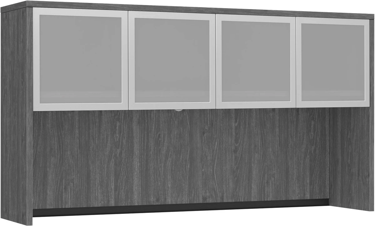 Classic Hutch 71" With 4 Glass Doors - Newport Grey 3 Classic Hutch 71" With 4 Glass Doors - Newport Grey
