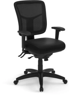 CoolMesh Executive Mid Back Chair - Black Antimicrobial Vinyl