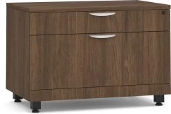 Encore 2-Drawer Storage Cabinet - Modern Walnut With Black Riser