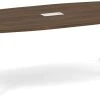 Signature Boat-Shape Conference Table 8 Ft - Modern Walnut With Black Metal Legs -Office Furniture Store 751963d70507167dc50cb595ce16