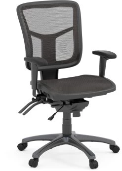 CoolMesh Executive Mid Back Chair - Black Mesh With Titanium Base