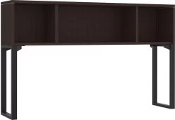 Elements Open Hutch 71" With 20" Riser - Espresso With Black Riser