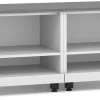 Encore Dual Open Bookshelf Credenza - White Base And Newport Grey Top With Black Riser 1 Encore Dual Open Bookshelf Credenza - White Base And Newport Grey Top With Black Riser -Office Furniture Store 7a5e61963f3989d9574f1dc48251