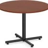Classic Round Meeting Table 42" With Square-Edge Top And Black Metal Cross Base - Cherry -Office Furniture Store 7ada12fa7bc4007ea2012bf6de7b 1
