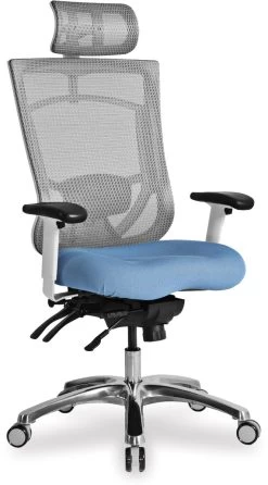 CoolMesh Pro Plus Executive High Back Chair - Blue Fabric With Headrest