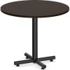Classic Round Meeting Table 36" With Square-Edge Top And Black Metal Cross Base - Espresso -Office Furniture Store 7da6579a4d5df2da594f65f634e8