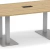 Classic Racetrack Conference Table 8 Ft With Palmer Brushed Double Base - Aspen -Office Furniture Store 7ed9f9e4f76a9d40dc4b08d31f23