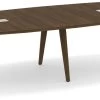 Signature Boat-Shape Conference Table 10 Ft - Modern Walnut And Silver Hardware -Office Furniture Store 825665f1e8082c86c84b54f5a6e5 1