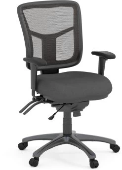CoolMesh Executive Mid Back Chair - Grey Fabric With Titanium Base