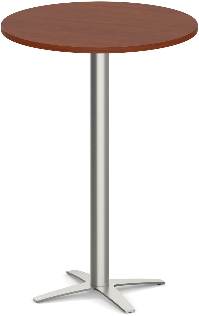 Classic Round Bistro Table 36" With Cross Brushed Metal Base - Cherry 3 Classic Round Bistro Table 36" With Cross Brushed Metal Base - Cherry