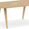 Signature Racetrack Conference Table 6 Ft - Aspen With Natural Oak Legs And Silver Hardware -Office Furniture Store 852dc5e691f57721cd71a6fbdd12