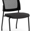 Aero Stackable Guest Chair Without Arms - Black Fabric