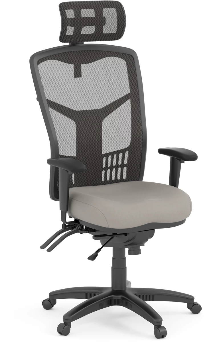 CoolMesh Executive High Back Chair - Grey Antimicrobial Vinyl With Headrest 3 CoolMesh Executive High Back Chair - Grey Antimicrobial Vinyl With Headrest