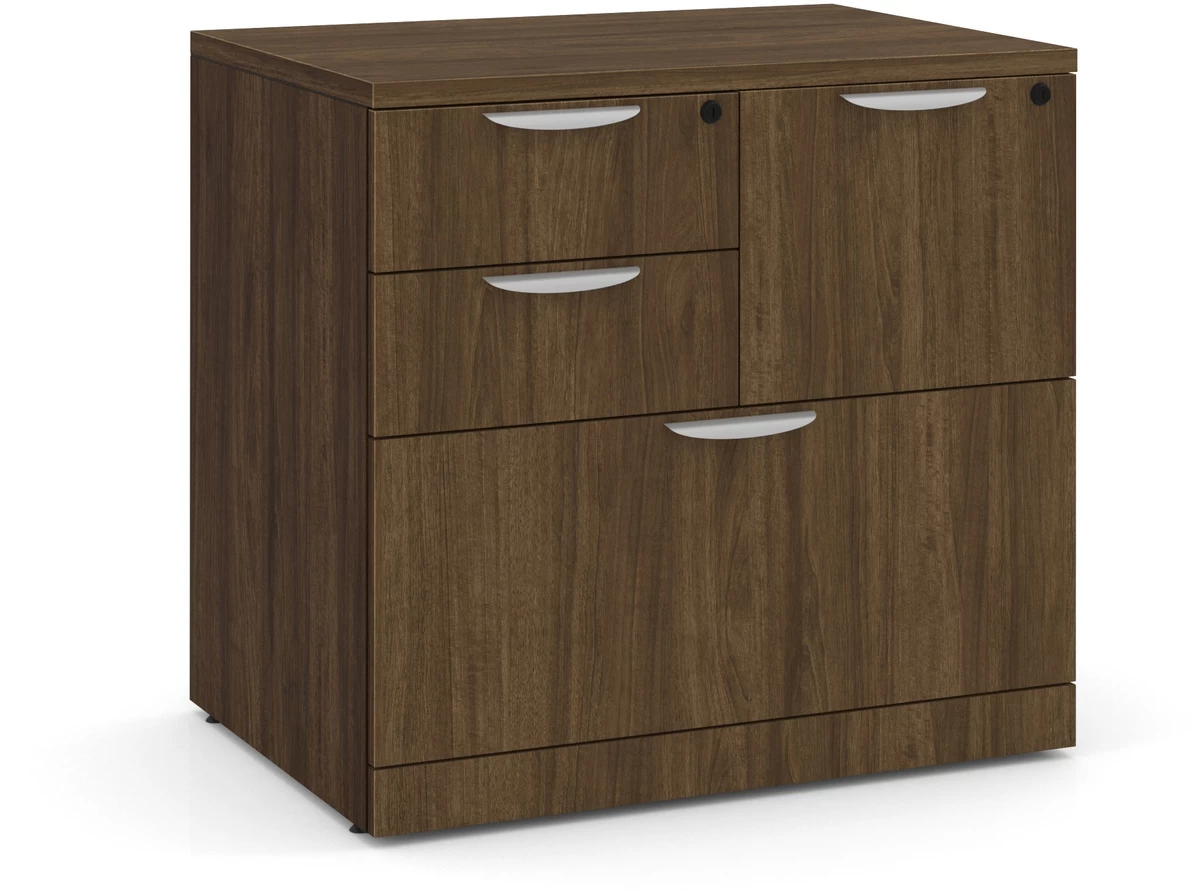 Locking Multi-Storage Office Cabinet - Modern Walnut 3 Locking Multi-Storage Office Cabinet - Modern Walnut