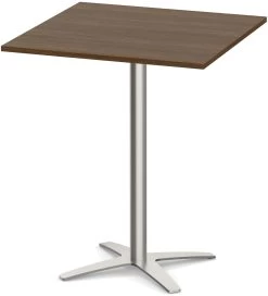 Classic Square Bistro Table 36" With Cross Brushed Metal Base - Modern Walnut