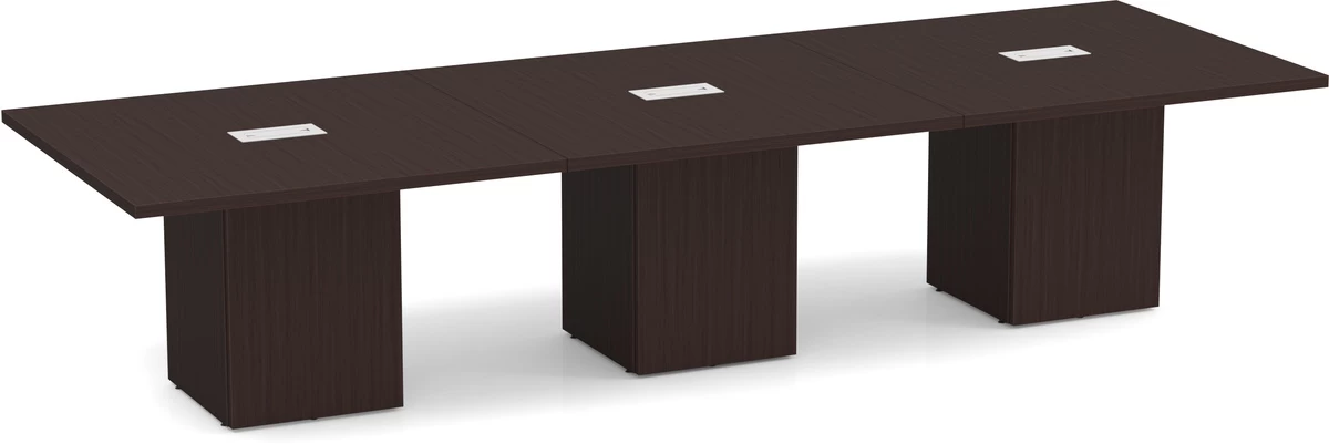 Classic Square-Edge Conference Table 12 Ft With Cube Base - Espresso 3 Classic Square-Edge Conference Table 12 Ft With Cube Base - Espresso