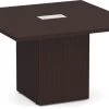 Classic Square-Edge Conference Table 4 Ft With Cube Base - Espresso