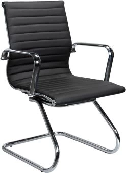 Nova Guest Chair - Black Bonded Leather