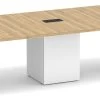 Classic Square-Edge Conference Table 12 Ft With Cube Base - Aspen With White Base -Office Furniture Store 94681f61a8be3cb2af55dec4e2a7