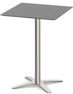 Classic Square Bistro Table 30" With Beveled-Edge Top And Cross Brushed Metal Base - Newport Grey