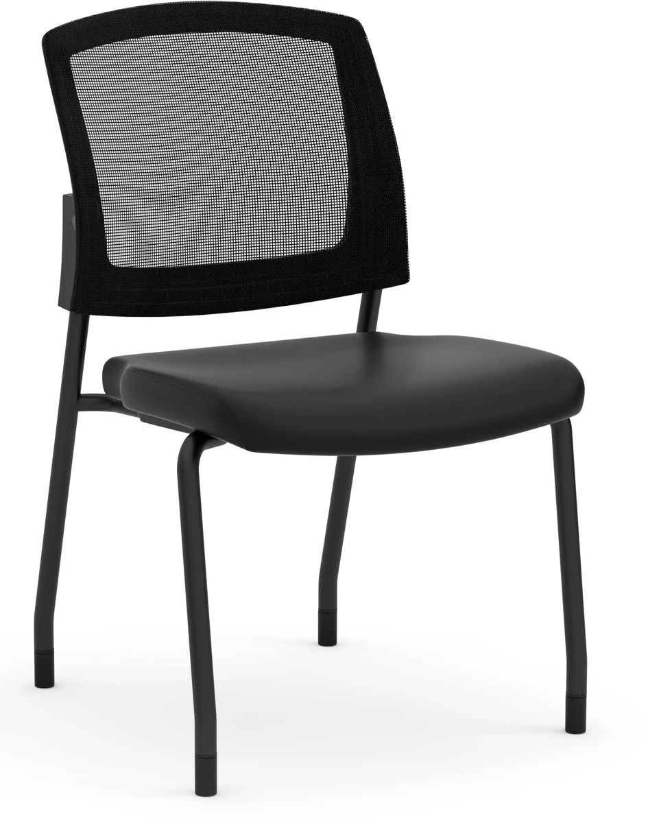 Aero Stackable Guest Chair Without Arms - Black Antimicrobial Vinyl 3 Aero Stackable Guest Chair Without Arms - Black Antimicrobial Vinyl