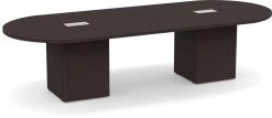 Classic Racetrack Conference Table 8 Ft With Cube Base - Espresso