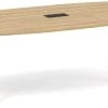 Signature Boat-Shape Conference Table 8 Ft - Aspen With Natural Oak Legs And Black Hardware -Office Furniture Store 9f00b0f04e41962eb9c2ad36f1a2 1