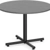 Classic Round Meeting Table 42" With Square-Edge Top And Black Metal Cross Base - Newport Grey -Office Furniture Store a042c37a380df2cd38f70a62ba11 1