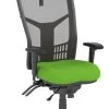 CoolMesh Executive High Back Chair - Green Fabric With Titanium Base And Headrest