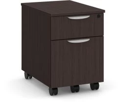 Locking Mobile Box/File Pedestal - Espresso
