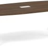 Signature Boat-Shape Conference Table 8 Ft - Modern Walnut With Silver Metal Legs -Office Furniture Store a20319a3cb51265a368f42a2e4e4