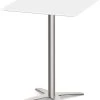 Classic Square Bistro Table 36" With Beveled-Edge-Edge Top And Cross Brushed Metal Base - White -Office Furniture Store a3b3c2b286b211041f7311ab5ebb
