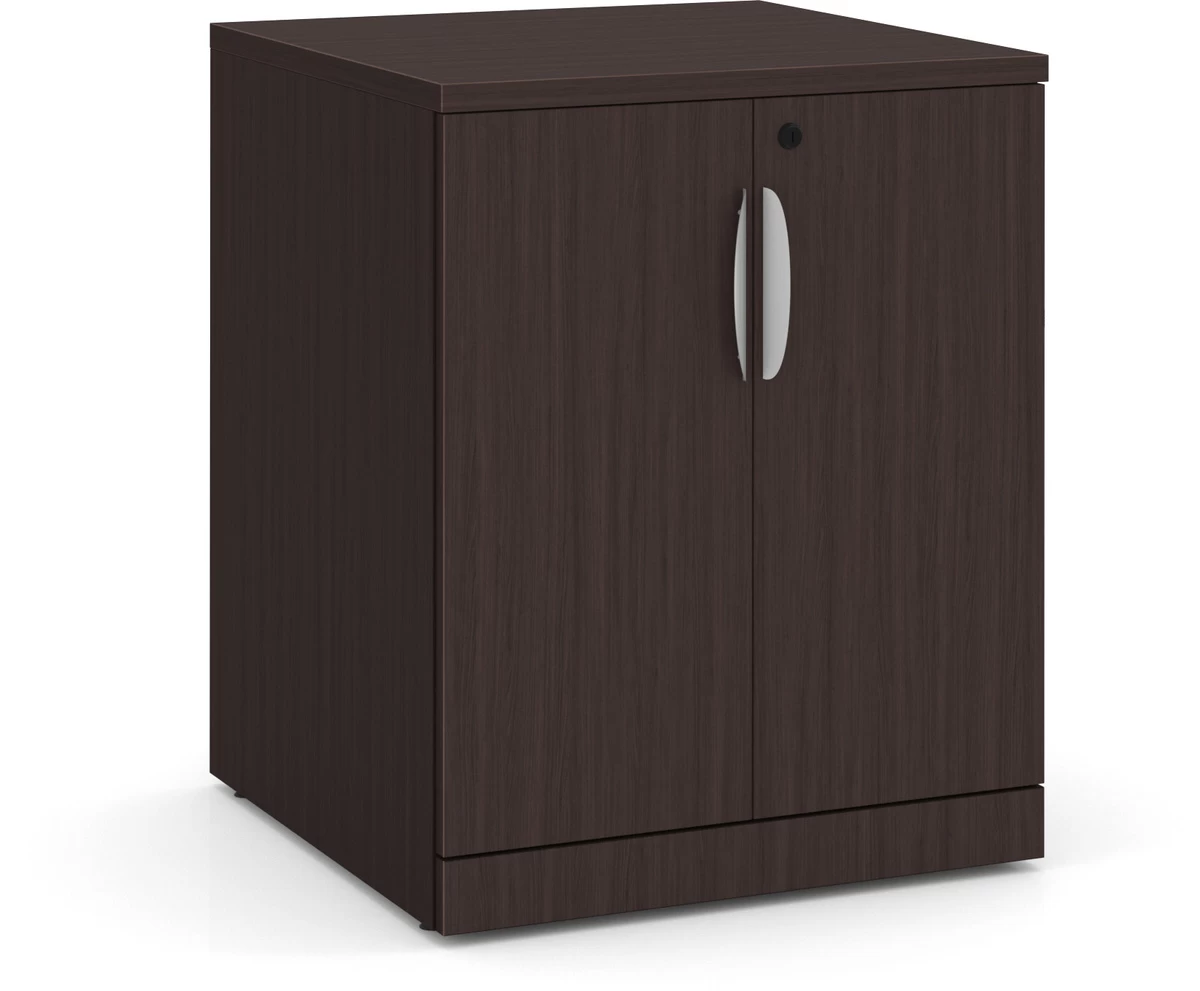 Mobile Locking Double Door Cabinet - Espresso 3 Mobile Locking Double Door Cabinet - Espresso