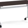 Flip Top Table With Square-Edge Top 30" X 48" - Espresso Top With Silver Base -Office Furniture Store a6462bc5ef17fdb83904077ac7c2 1