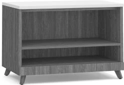 Signature Open Bookshelf - Newport Grey Base And Legs With White Top