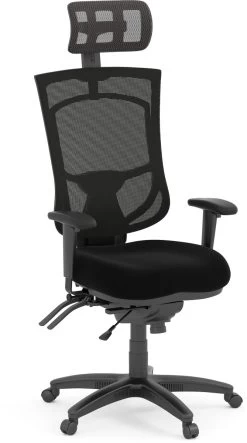CoolMesh Pro Executive High Back Chair - Black Fabric With Headrest