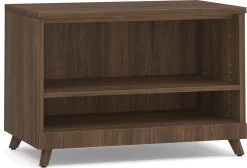 Signature Open Bookshelf - Modern Walnut Base And Top With Modern Walnut Legs