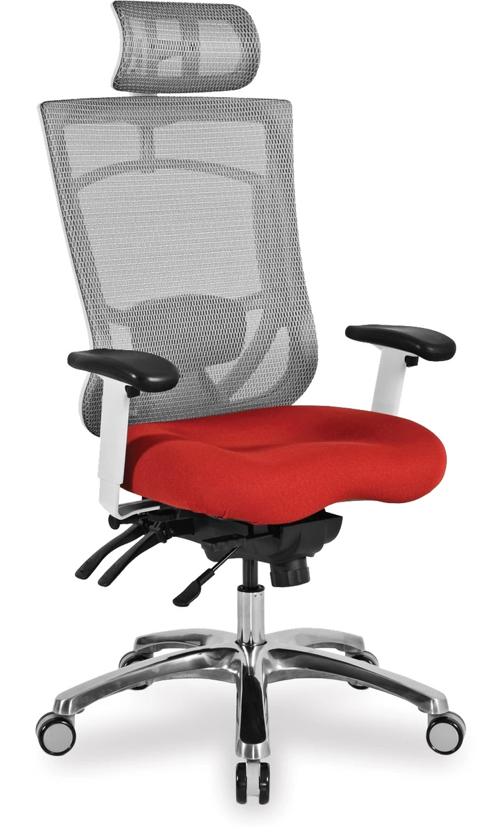 CoolMesh Pro Plus Executive High Back Chair - Red Fabric With Headrest 3 CoolMesh Pro Plus Executive High Back Chair - Red Fabric With Headrest