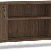 Encore Narrow Storage Credenza With Metal Legs - Modern Walnut With Black Legs 1 Encore Narrow Storage Credenza With Metal Legs - Modern Walnut With Black Legs -Office Furniture Store adcb8d5145ed0d076635e2ce9a27