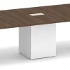 Classic Square-Edge Conference Table 12 Ft With Cube Base - Modern Walnut With White Base -Office Furniture Store afe0e57fb73b67ed6e68b933b31a