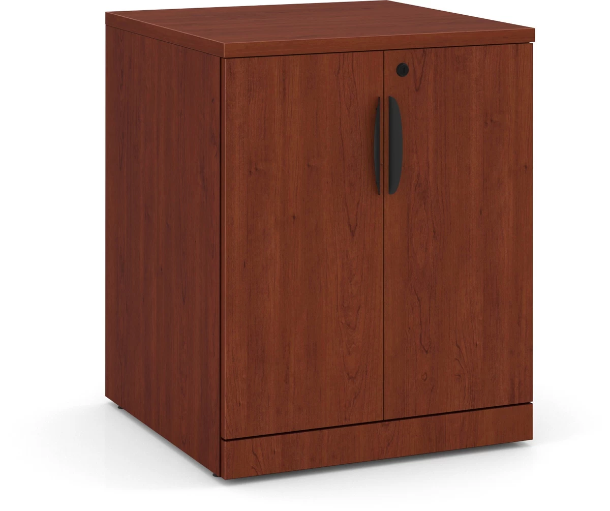 Mobile Locking Double Door Cabinet - Cherry 3 Mobile Locking Double Door Cabinet - Cherry