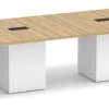 Classic Square-Edge Conference Table 16 Ft With Cube Base - Aspen With White Base -Office Furniture Store b17ffb58938a991661fdfc377074