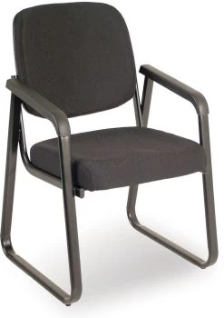 Ashton Sled Base Guest Chair - Black Fabric